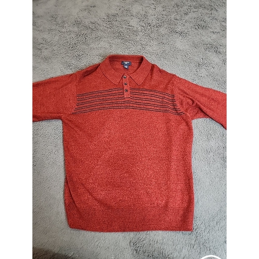 Dockers Men's Red Pullover Sweater Size Large 100% Acrylic Long Sleeve